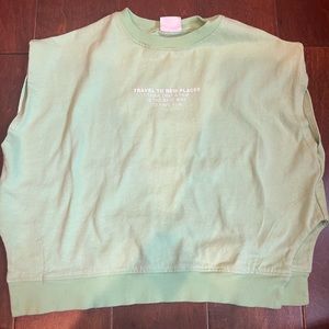 Zara kids size 7 green in spring quote shirt